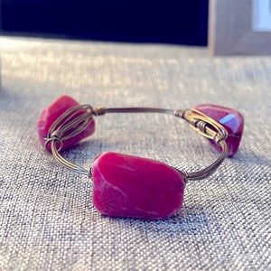 Pink/red stone bangle bracelet.
